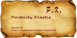 Porubszky Klaudia névjegykártya