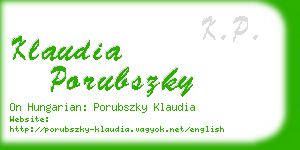 klaudia porubszky business card